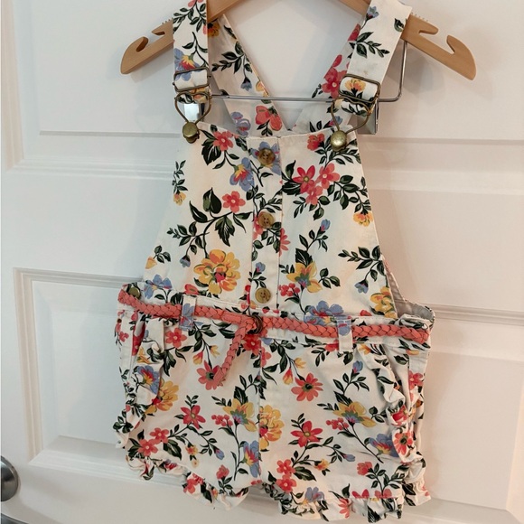 Other - Toddler Girl Floral Overalls / Romper – Pink Belt – Size 3T –
